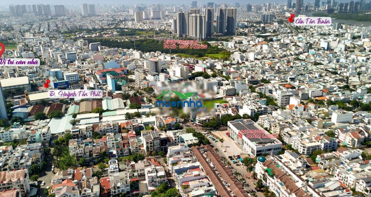 4 tầng 152.5m2, đường nhựa rộng 8m góc nguyễn thị thập - huỳnh tấn phát - quận 7