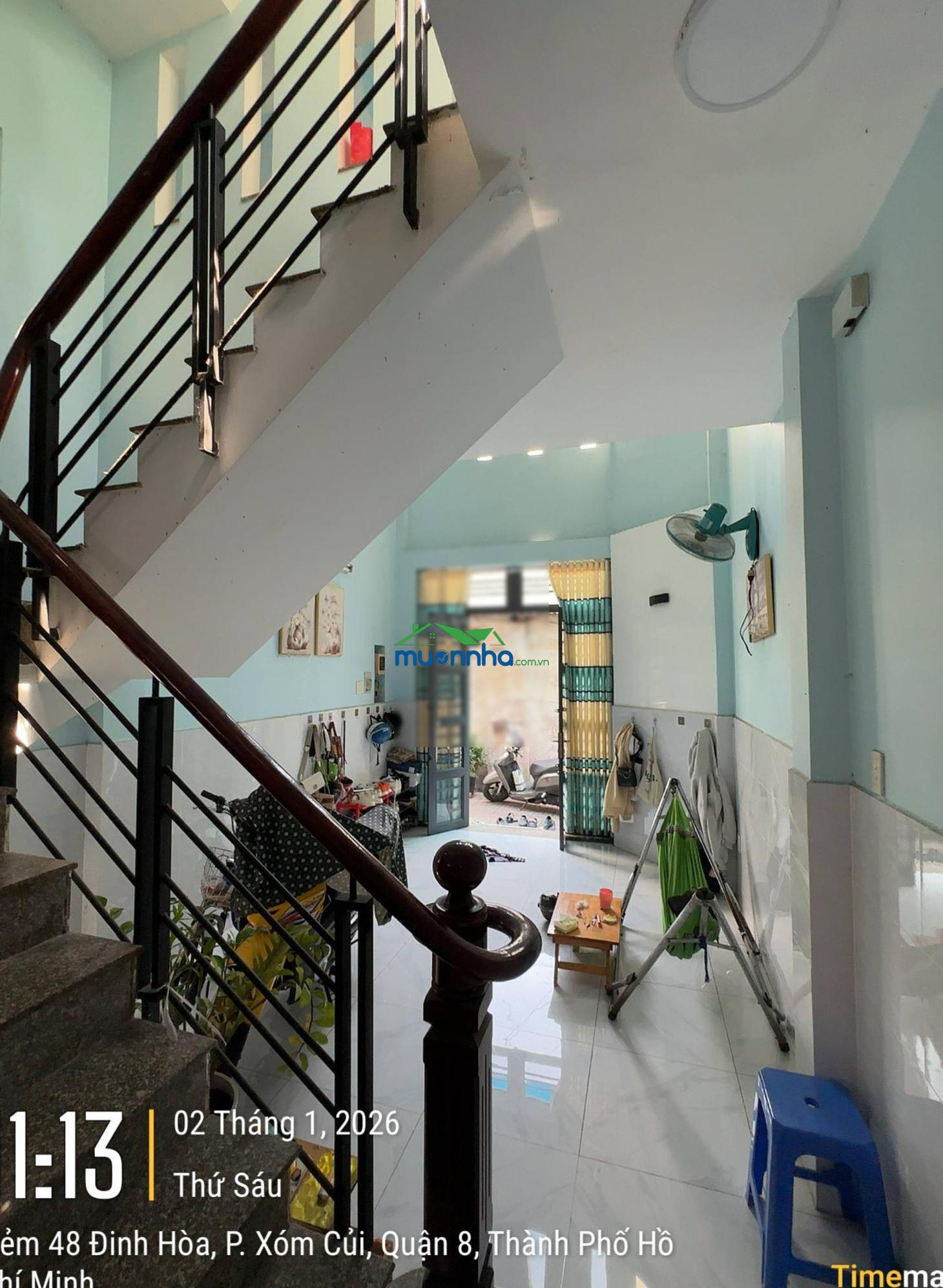 Nhà góc (3,9*12m) đường đinh hoà, p13, q8, nhà cách đường chính 30m shr hiện hữu! sát cầu chà và q5