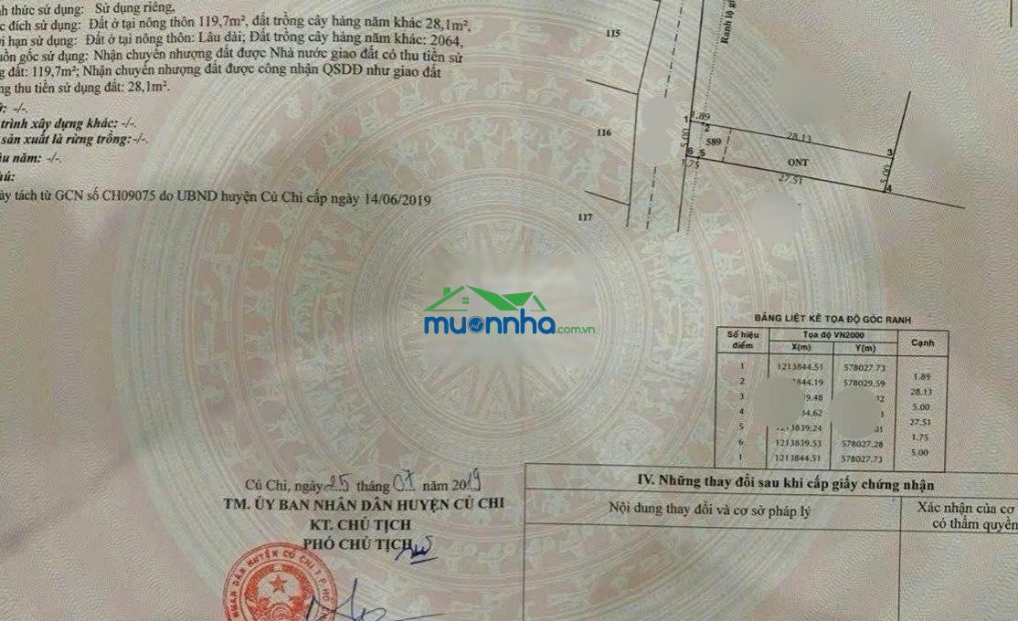 Nhà 147m2(5x28m) ở tân an hội củ chi