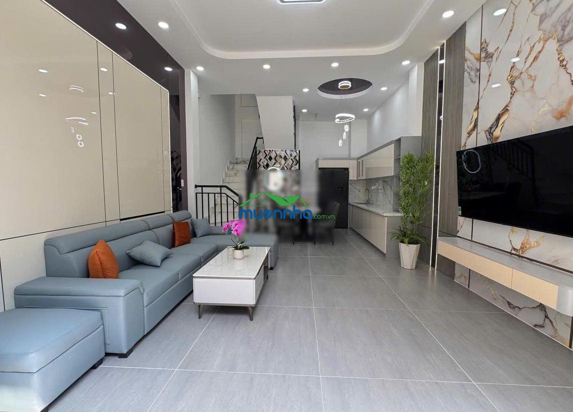 Xây mới- 4 tầng lầu- hẻm xe hơi thông- ngang rộng - full nội thất- tiện mở văn phòng công ty