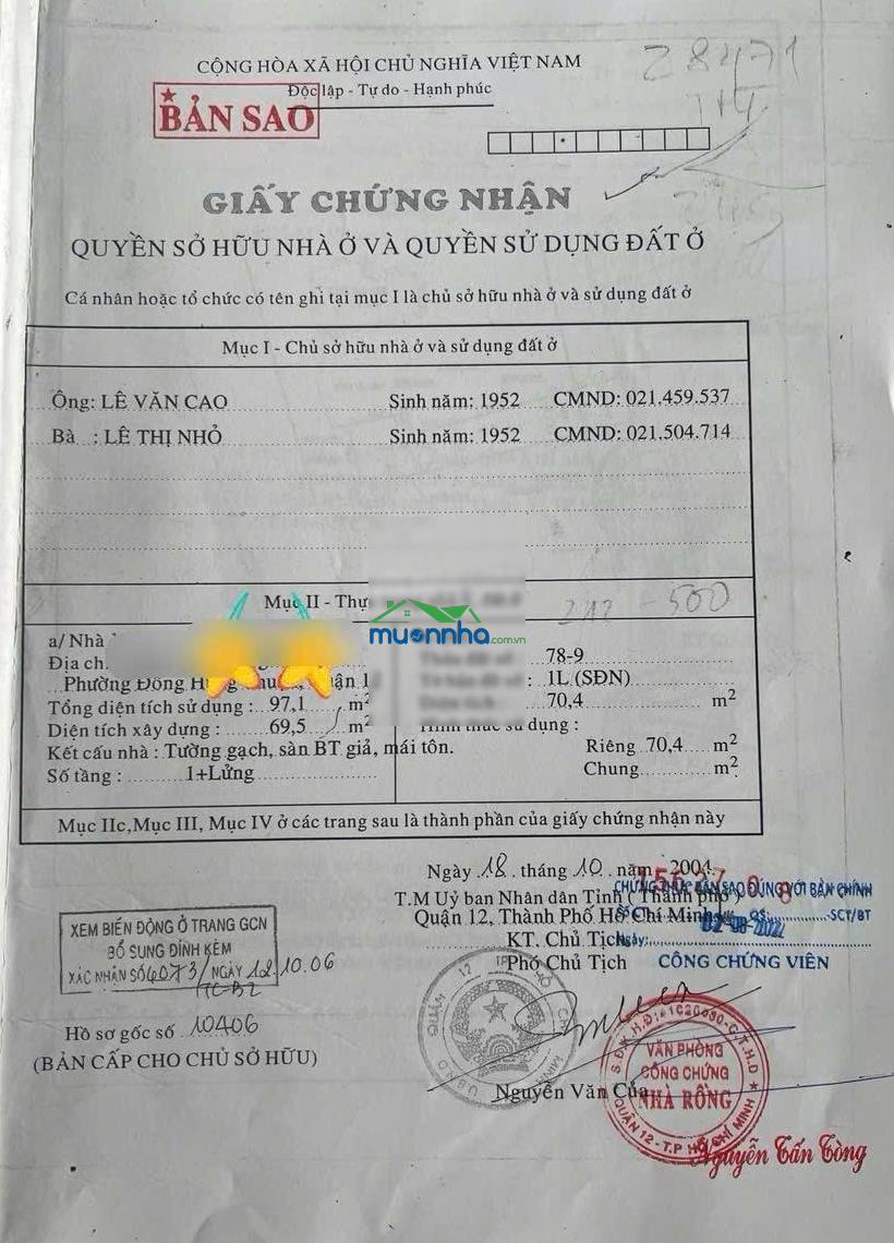 Bán kín kín! căn nhà phố q12 - giá đầu tư - sổ hồng riêng 72m2 hẻm xe hơi - 4,35 tỷ
