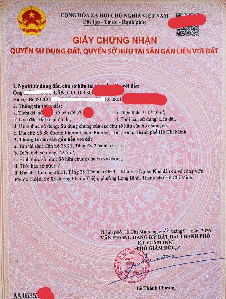 Chủ bán 1pn+ gh3 vinhomes grand park, full nt, sổ hồng, nhà trống
