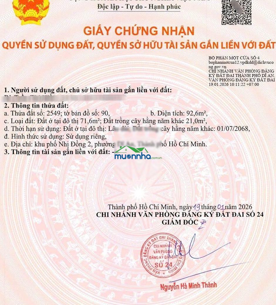 Bán rẻ đất sát trung tâm hành chính dĩ an