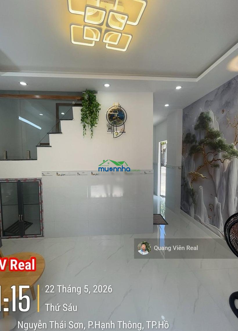 Nhà mới lô góc 2 mặt hẻm xe hơi thông - gần mt nguyễn thái sơn - chỉ nhỉnh 4 tỷ - 3