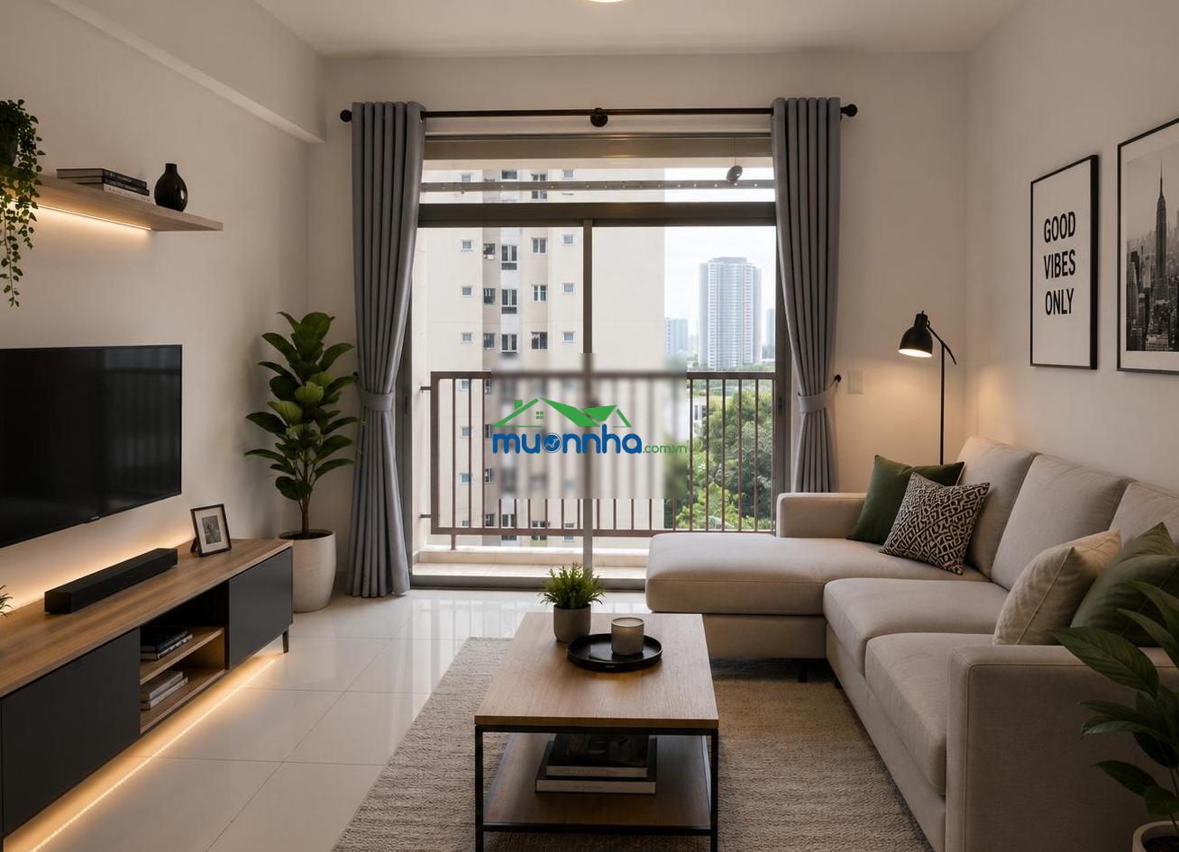 Cho thuê căn hộ parcspring, q.2. dt 63m2. 2pn