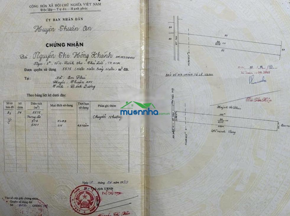 Quỹ đất vàng đắc địa 5.575m2 tại trung tâm an phú, thuận an, bình dương - cực tiềm năng