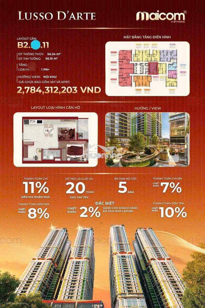🔥[Chỉ từ 300 triệu]🔥 sở hữu ngay căn hộ hàng hiệu tích hợp smart home