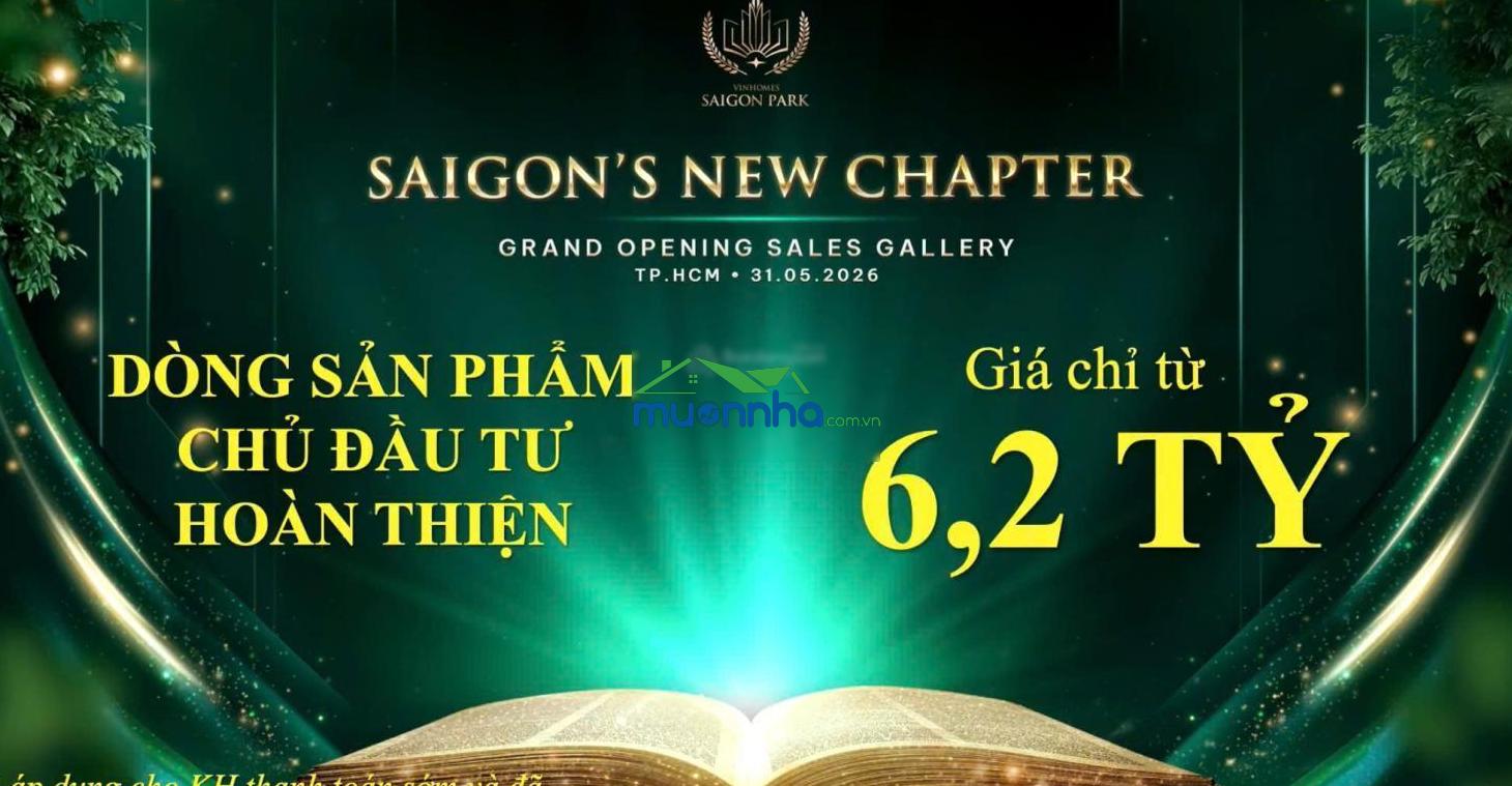 Vinhomes saigon park 1.080ha booking 100 triệu | ck 1% | hỗ trợ vay 80% | chọn căn đẹp giai đoạn 1 - 2