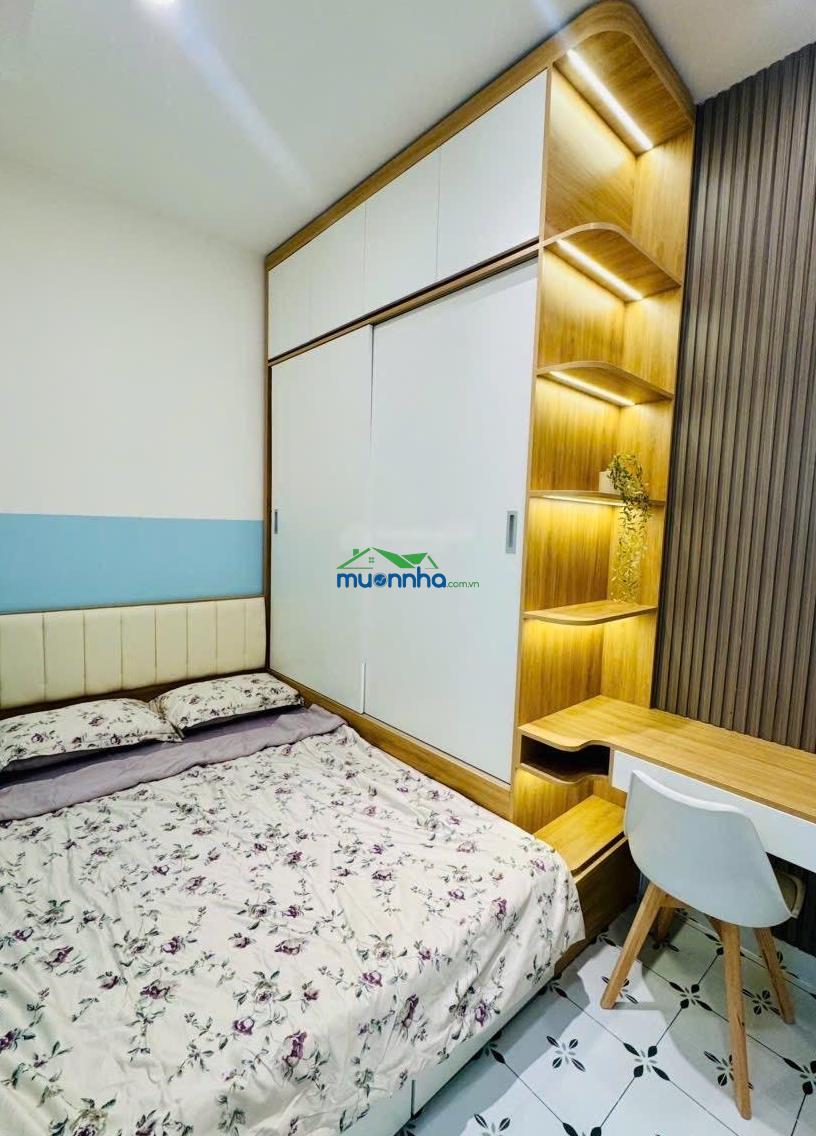 Hẻm 3m thông, nhà 44m2 công nhận, 3pn có phòng dưới trệt, 2vs, nội thất đầy đủ