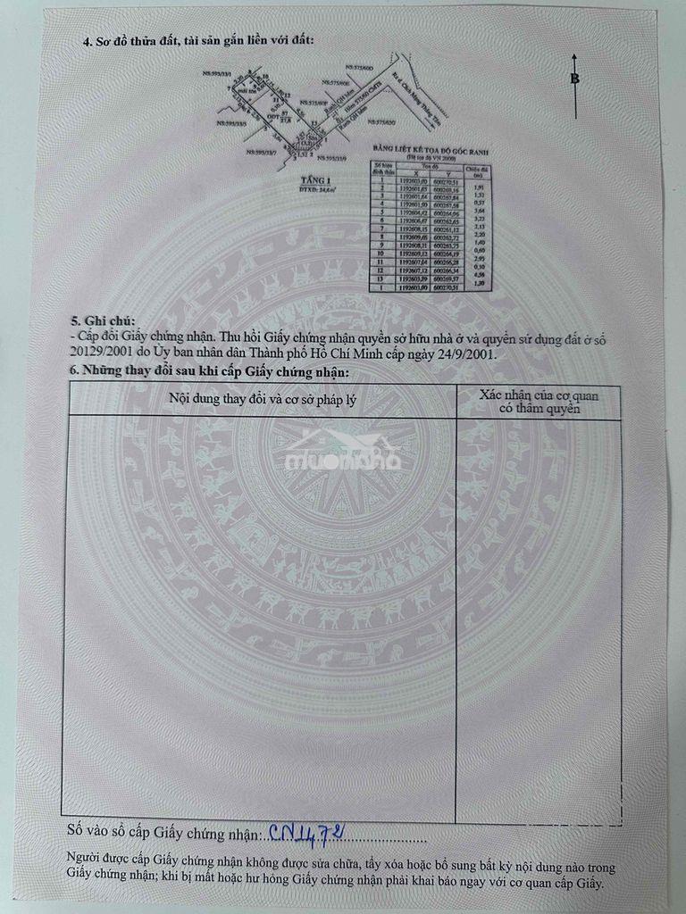 Bán nhà hẻm xe hơi – cách mạng tháng 8 – p. hoà  hưng (quận 10 cũ)