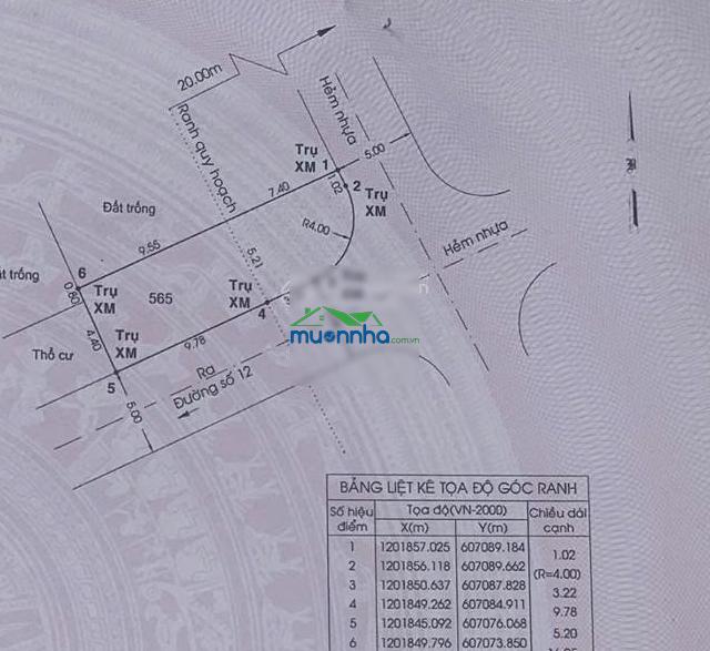 Bán nhà hai mặt tiền hẻm 5m, cách đường số 12 50m