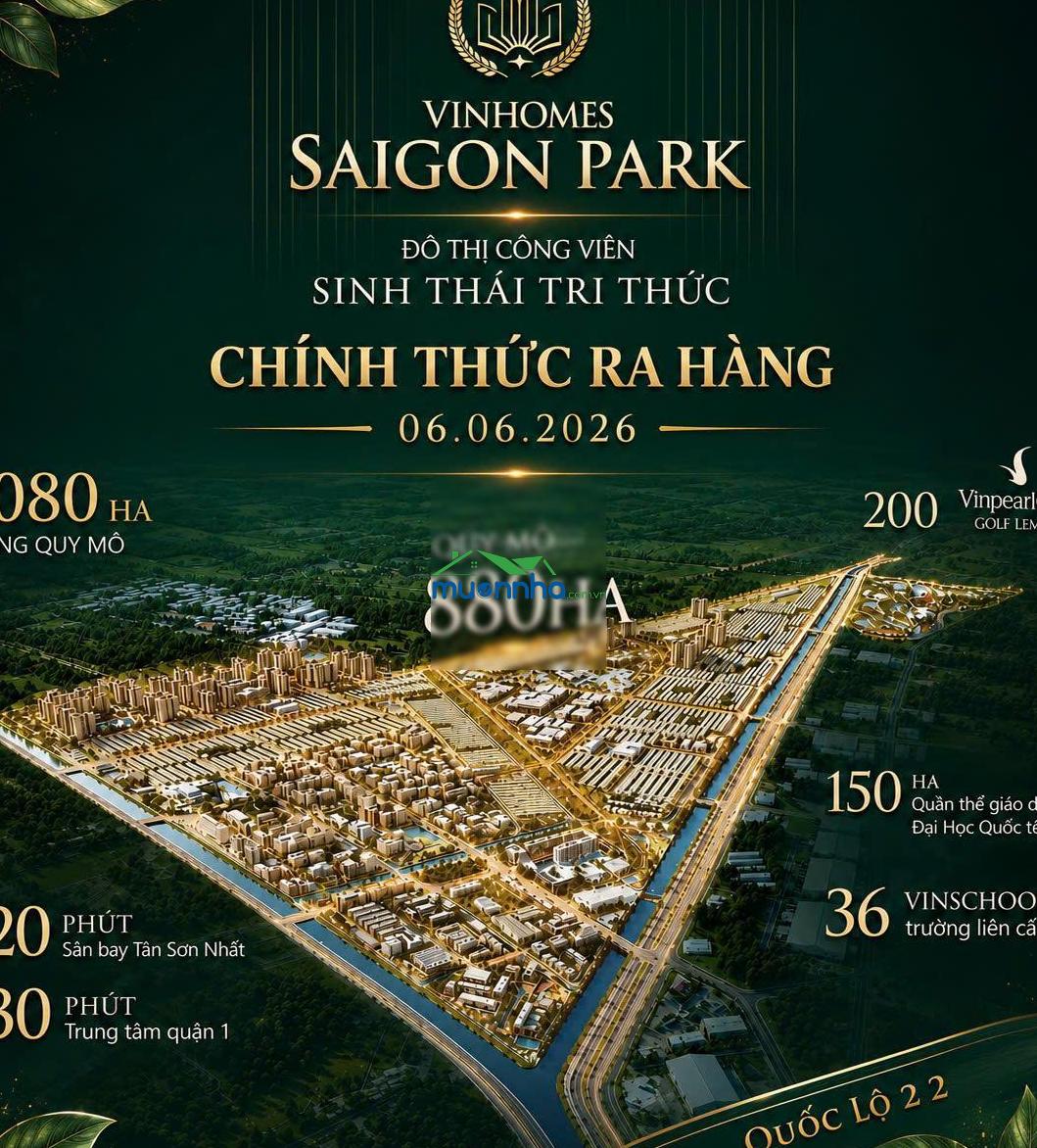 Vì sao vinhomes saigon park hóc môn được săn đón năm 2026? khi giá 100tr/m2