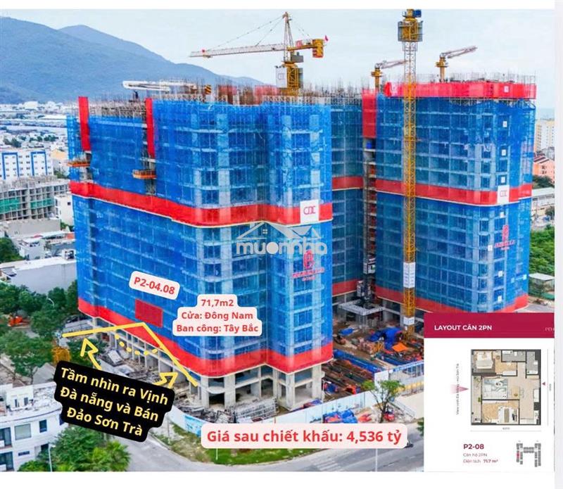 Căn 2pn 71,7m2 ven sông hàn đà nẵng bàn giao cuối năm 2026 hướng đn