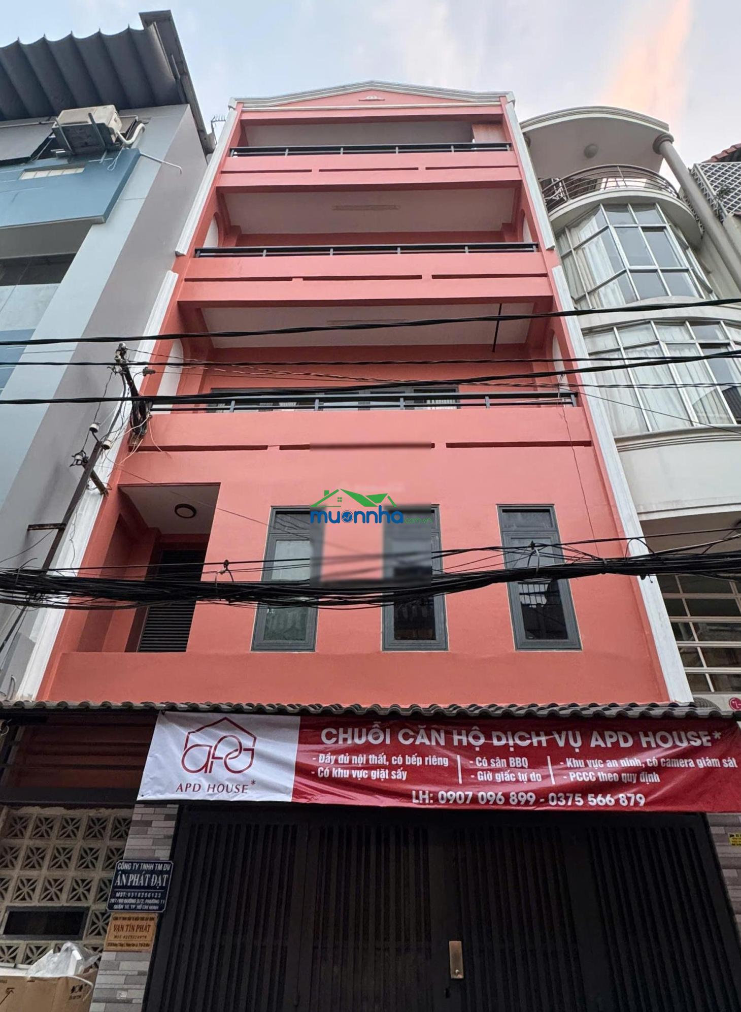 Bán nhà chdv đường 3/2 quận 10 - dòng tiền 70tr/th - ngang 5,6m (83,6m2) 5 tầng - 21,5 tỷ tl - 4