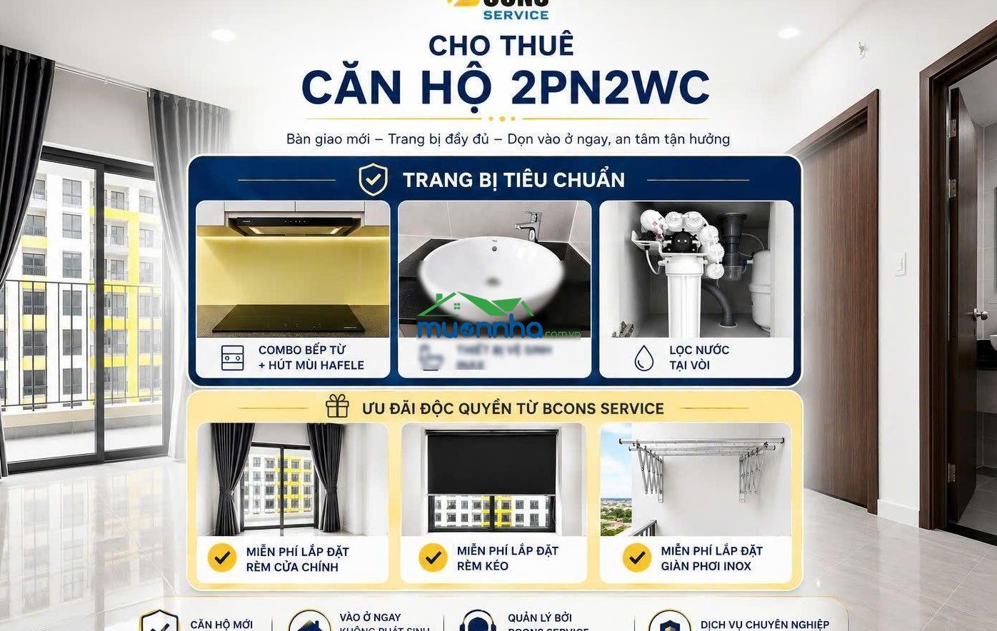 [Nội thất tiêu chuẩn] căn hộ bcons 2pn phân khúc 6tr gần khu công nghệ cao - 2