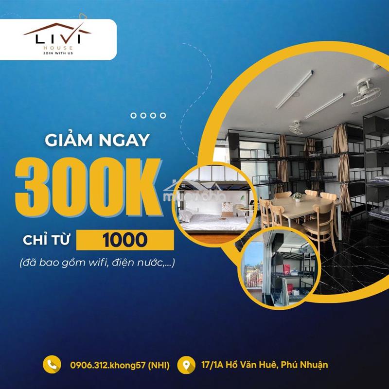 Chỉ từ 1tr3 có ngay ktx phú nhuận - rẻ - đẹp - tiện lợi
