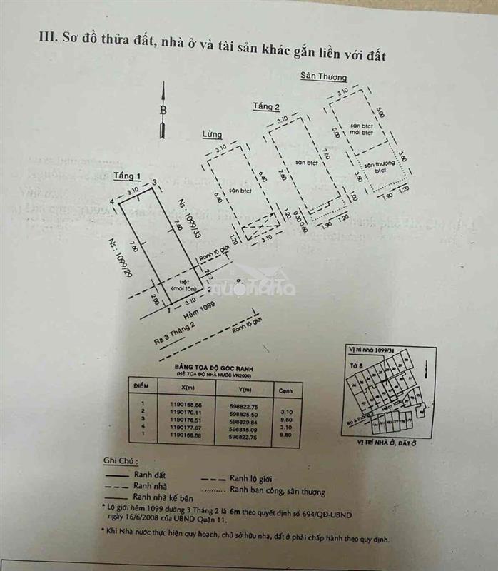 1099/31 đường 3/2 p6 q11 dt: 3,1m*10m 4 tầng (4pn 3wc) 6,18 tỷ hh 1%🌹