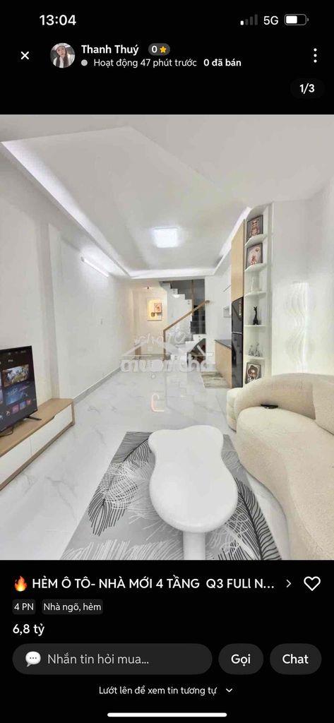 Nhà hẻm thông 4m đường nđc q3, 3.5m*10m, 1 trệt+1 lầu+ 2 phòng ngủ+2wc