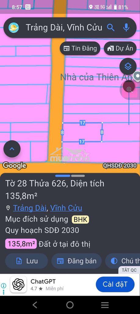 Bán đất 8x17