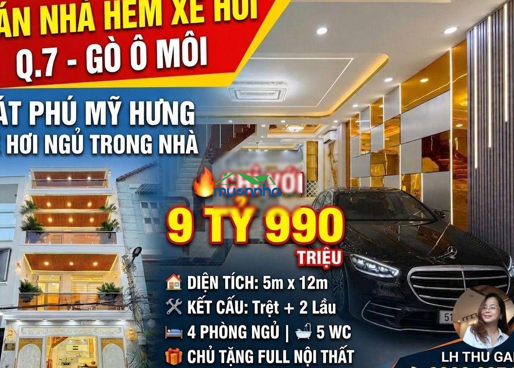 Q7, gò ô môi, hxh, ô tô ngủ nhà, 60m², 3 tầng, ngang 5m, full nội thất - 4