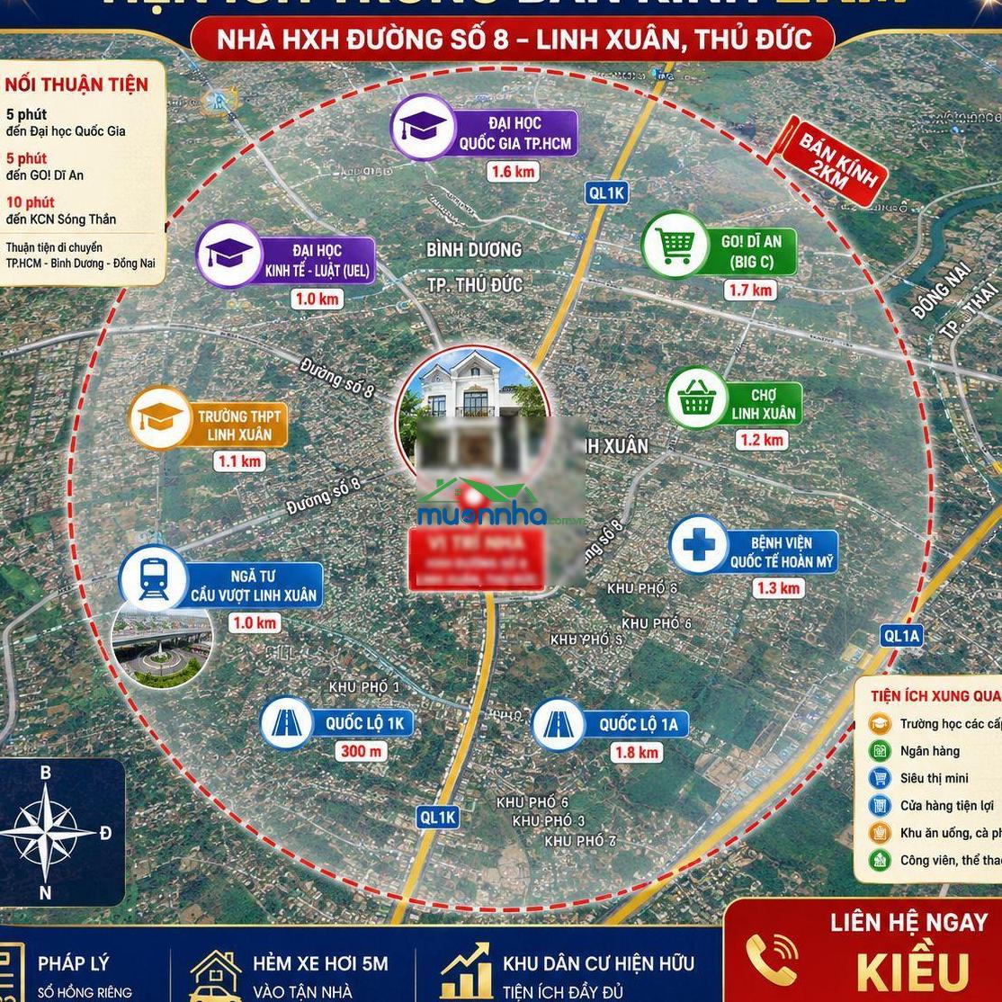 Chỉ 1km đại học quốc gia nhà hxh linh xuân có sân xe hơi pháp lý chuẩn