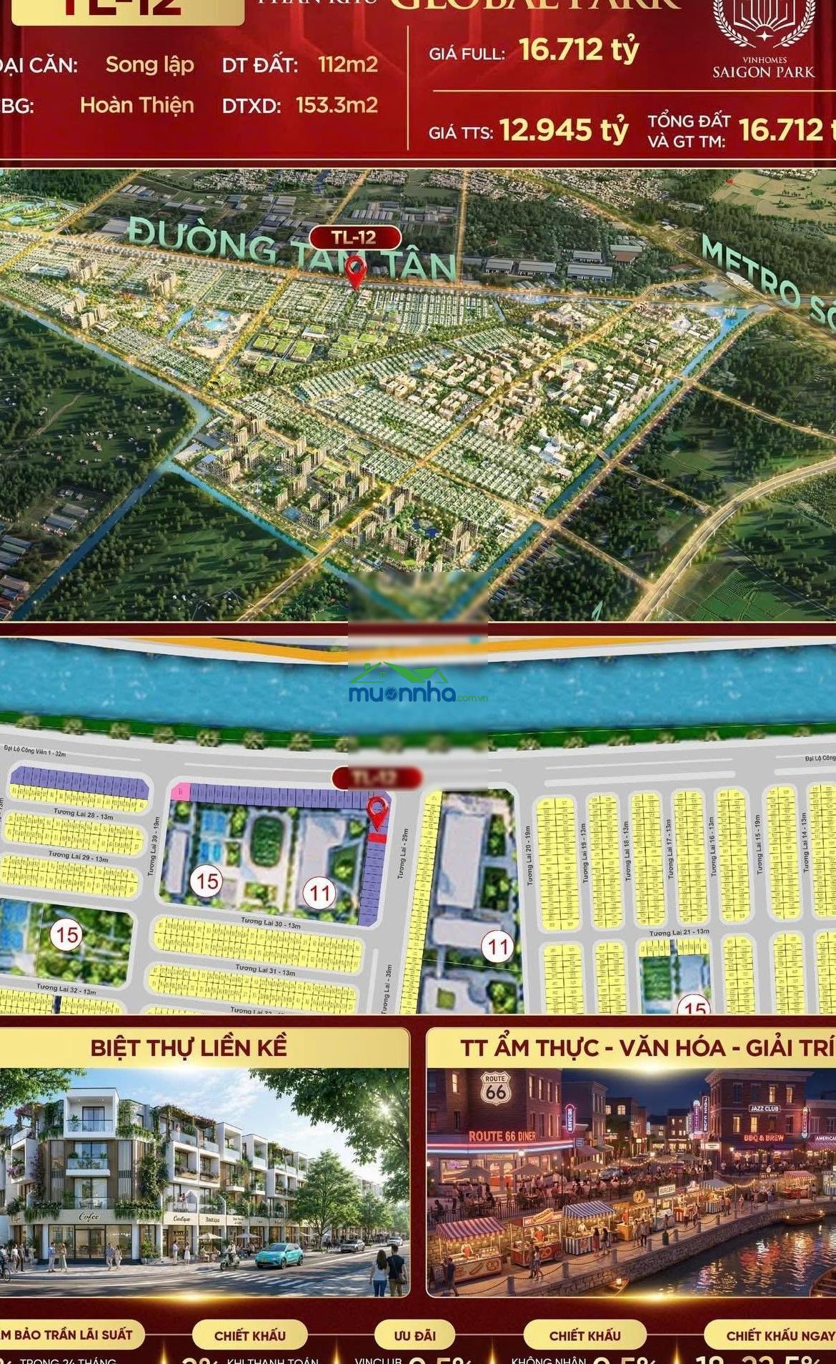 Biệt thự song lập - vinhomes hóc môn. giá 12,9 tỷ - 3