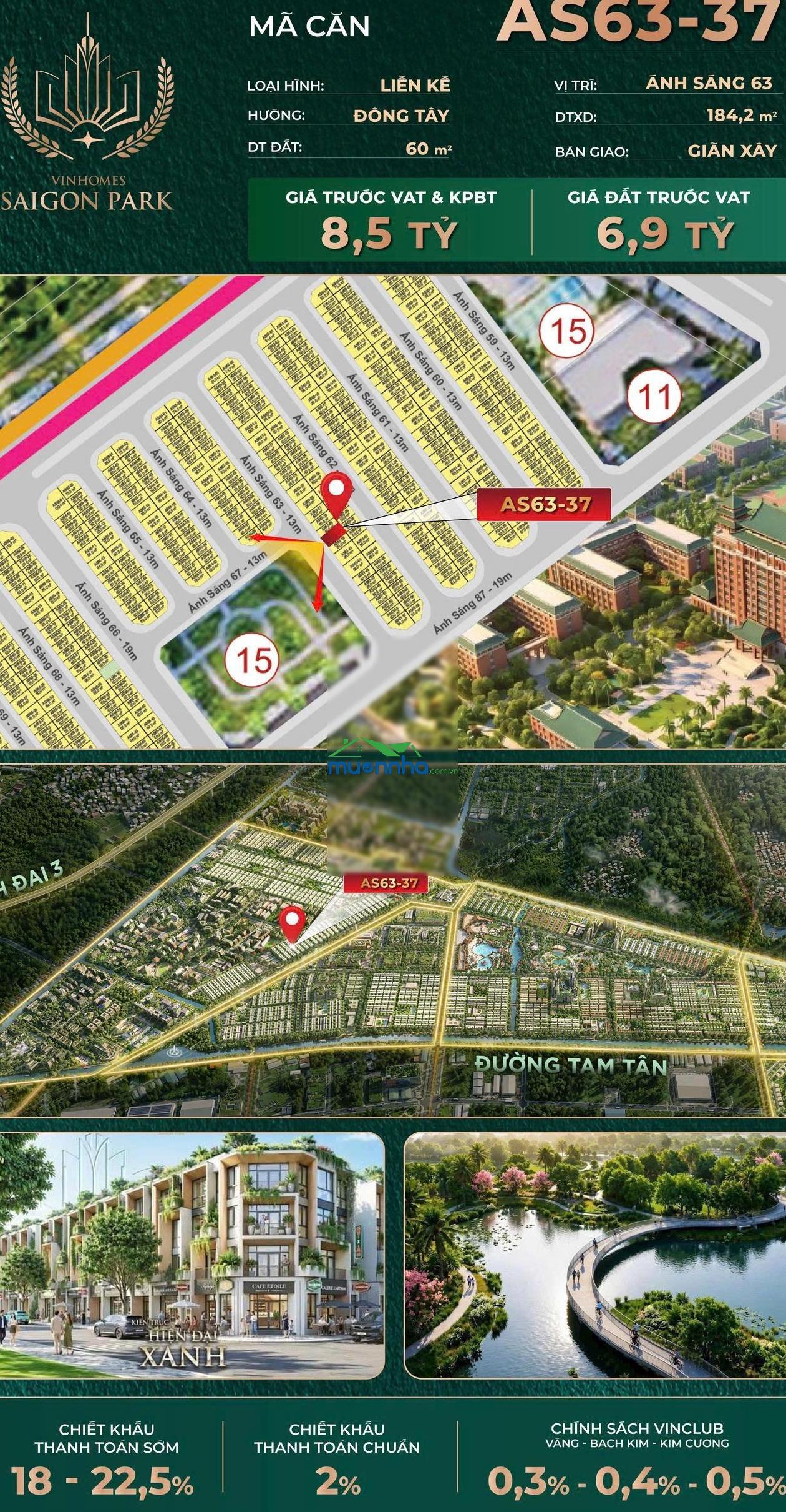 Sở hữu nhà liền kề trong khu đại học vinhomes saigon park chỉ với 2,5 tỷ đồng