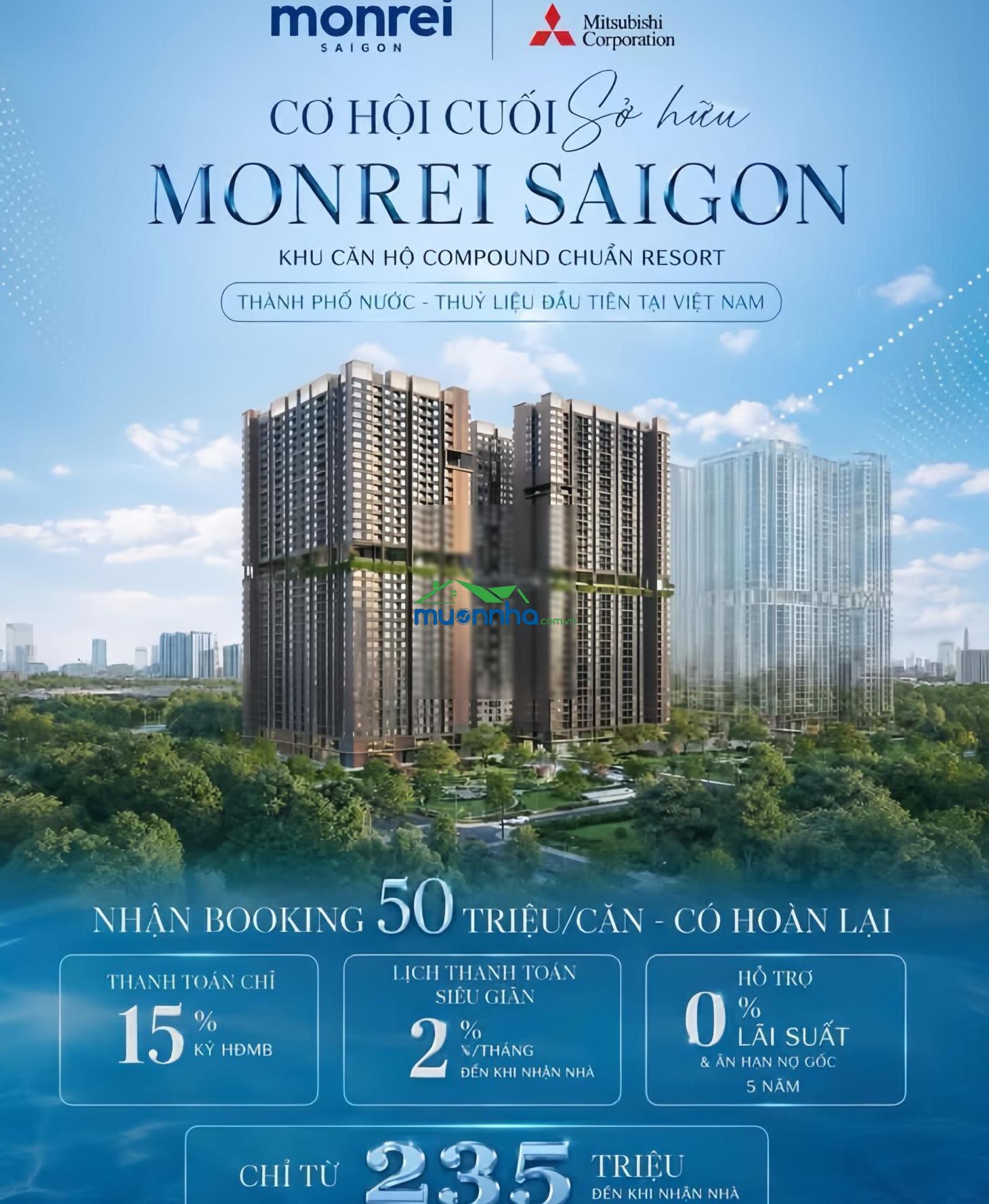 Bán căn hộ monrei sài gòn đối diện aeon mall, giá 38 triệu/m2 - 2