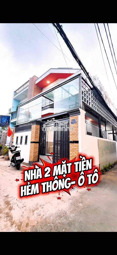 Nhà q12- góc 2 mặt tiền- 5.7x14- hẻm ôtô thông -ngay bến xe ngã tư ga