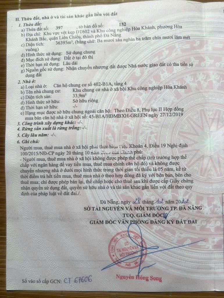 Bán gấp chung cư b1a hoà khánh - 2