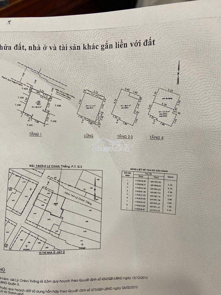Nhà hxh lý chính thắng p.5 q.3 dt: 6 x 7m (5 lầu). giá 9,8 tỷ