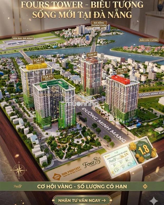 *** 1 căn sân vườn fourt tower của sun group giá rẻ ,hỗ trợ ls 0%