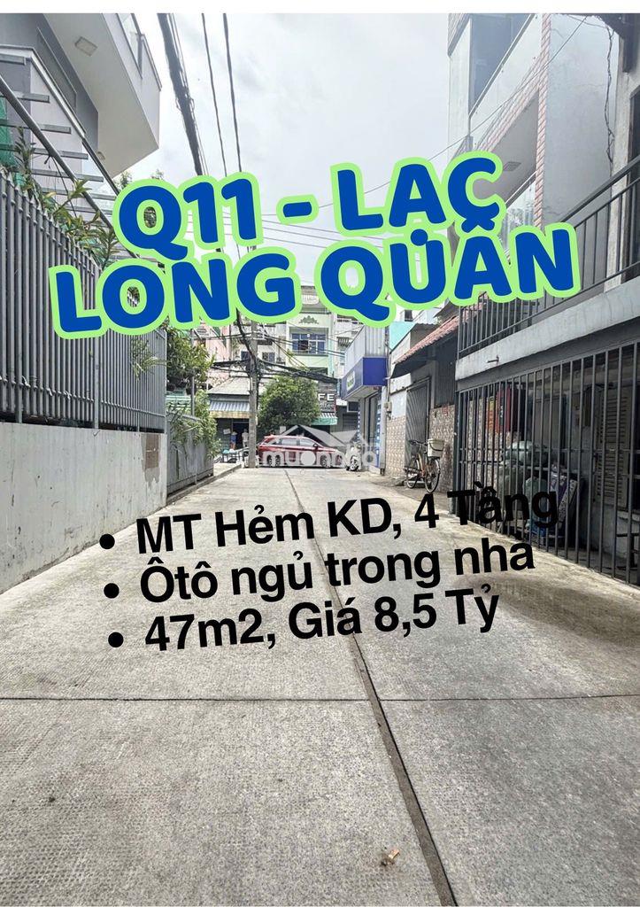 Quận 11 - mặt tiền hẽm kd - lạc long quân - 4 tầng btct - giá 8,5 tỷ