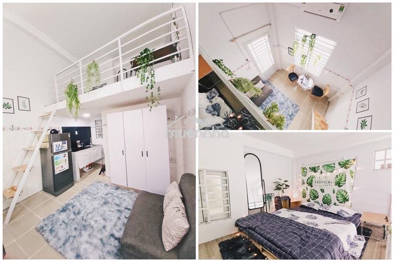 Phòng có gác (duplex) cv làng hoa full nội thất xịn xò mới keng
