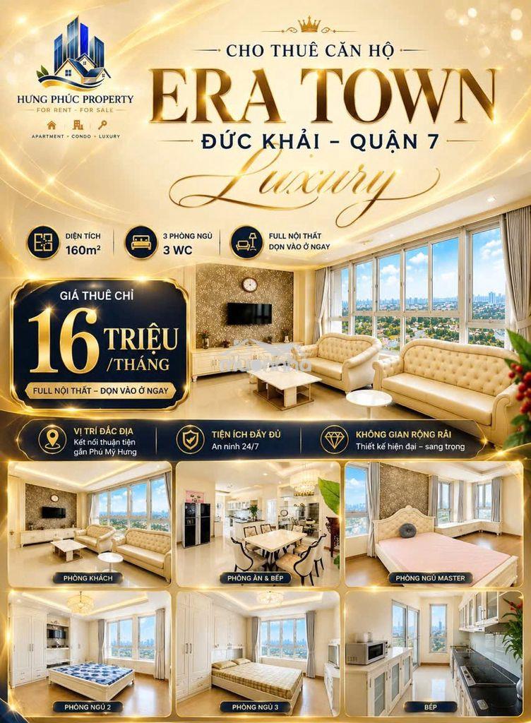 Cho thuê căn hộ era town 160m2 - quận 7 – view sông cực đẹp