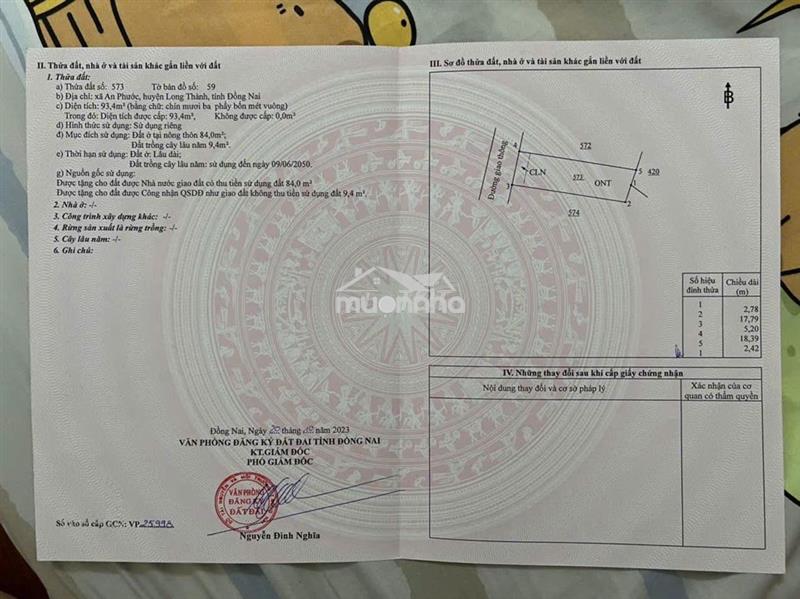 Bán đất thổ cư tại an phước - long thành - đồng nai