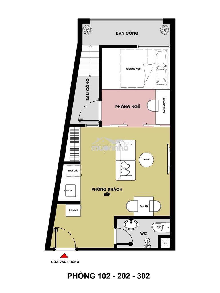 (Chính chủ) cho thuê căn hộ 1 phòng ngủ 50m2, ban công, máy giặt riêng - 2
