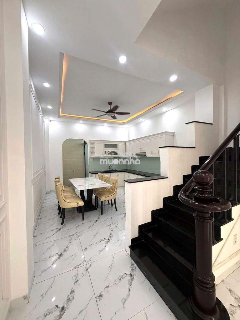 Nhà đẹp có nội thất 4 máy lạnh 4pn 3wc hẻm ô tô 7m gần gò vấp thới an - 2