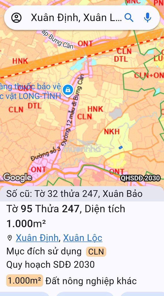 Bán đất xuân định.xuân lộc.tp đồng nai.1.000m2