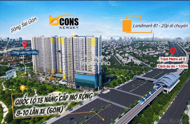 Bán gấp căn hộ bcons newsky, 4 mặt view sông sài gòn, 20 phút đến q.1