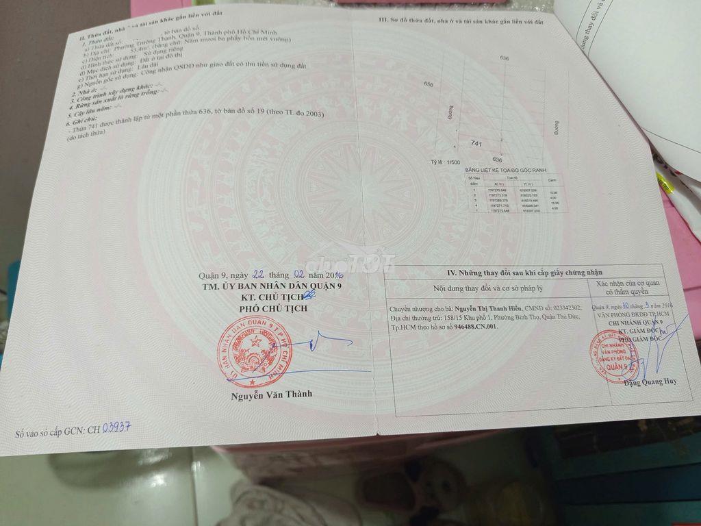 Bán đất thổ cư ngay khu đô thị vinhomes quận 9  - 4