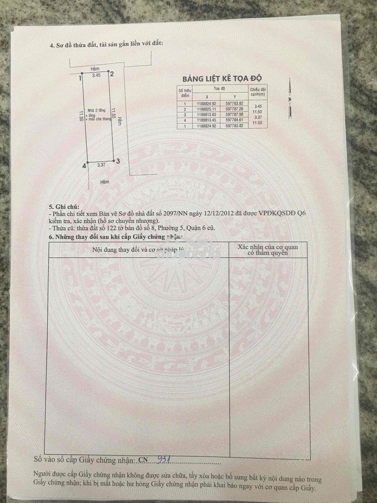 🏠 Bán nhà chính chủ hậu giang, p.5, quận 6– sổ hồng riêng. dt: 40m2 - - 3
