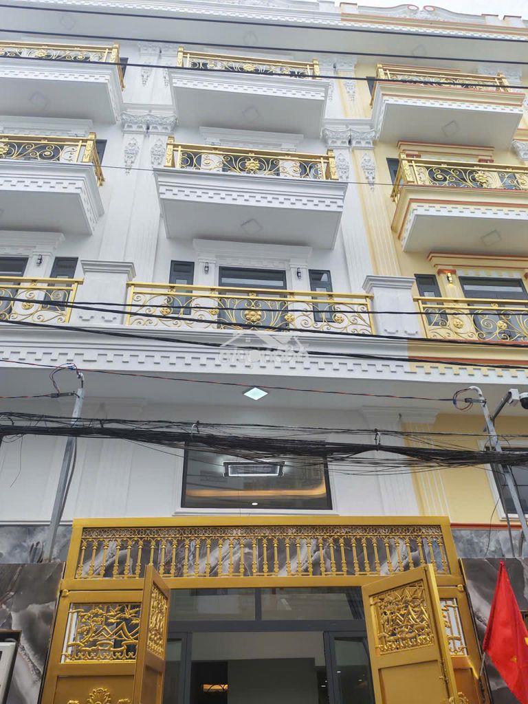 Nhà mới xây hoàn thiện 4.3x14m, 1 lửng, 3 lầu, thang máy lê văn quới
