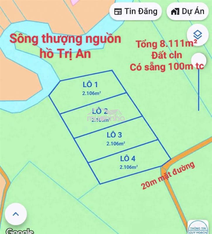 Bán gần 1ha đất gần hồ trị an có sẵng 100m tc giá siêu rẻ
