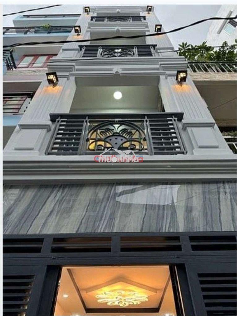 Nhà cho thuê nguyên căn quận 4 ngang 3 dài 9 trệt 2 lầu sân thượng