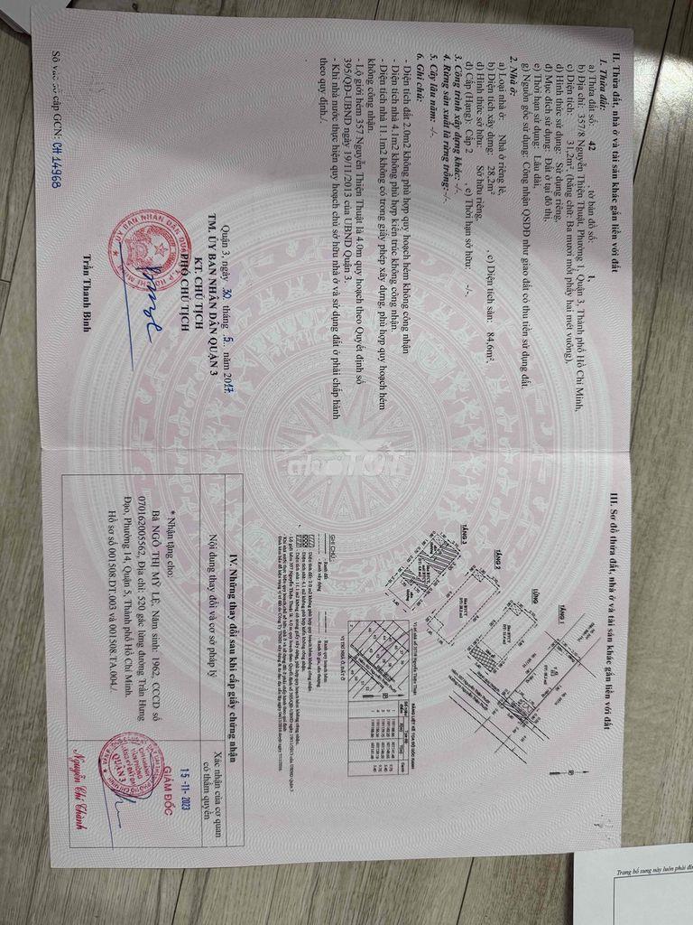 Cho thuê nhà nguyễn thiện thuật sau lưng điện biên phủ