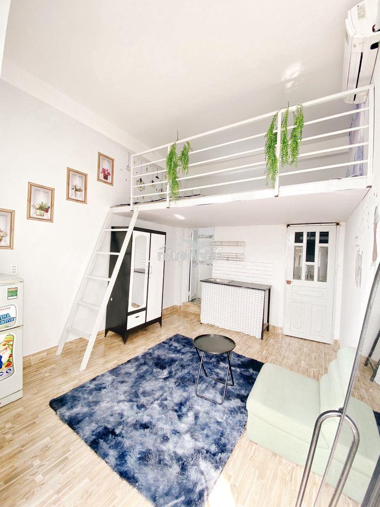 Phòng có gác (duplex) ban công - full nội thất mới keng ngay nttu