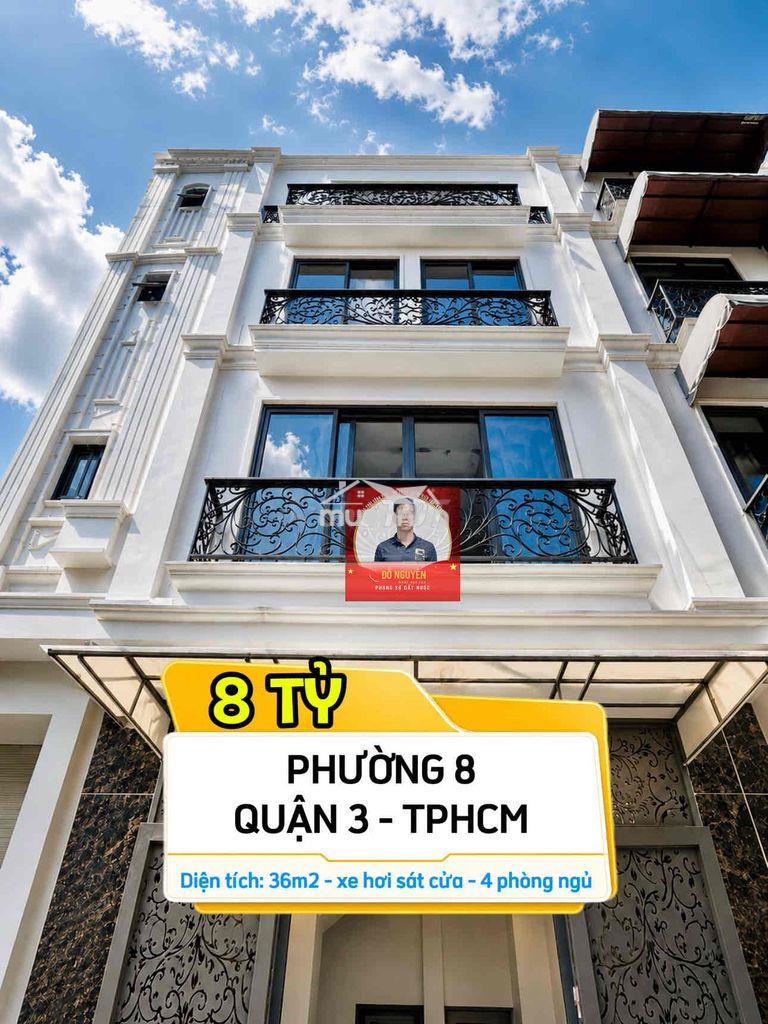 🏡 Nhà quận 3 gần công viên lê văn tám - 4 tầng - 4 phòng ngủ - hơn 8 t