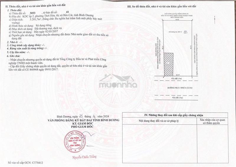Cần bán cây xăng 3.201m²– đang hoạt động ngã 4 bến cát có trạm sạc vin