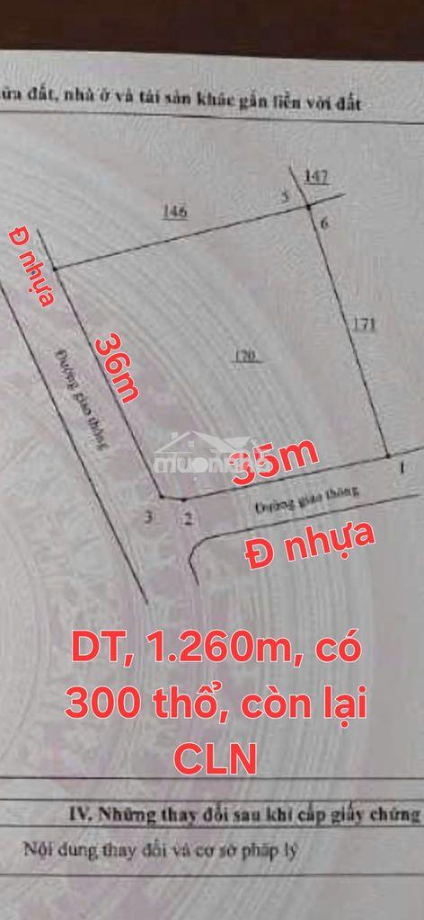  1,260m2 có 300 thổ, góc 2mt cách sân bay lt 8,6km, bình an, l thành 